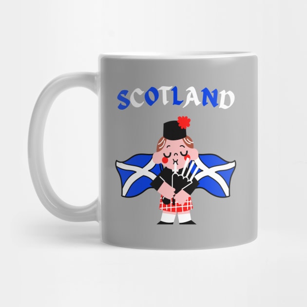Scotland Flag Bagpipes Bagpiper Scottish by Foxxy Merch